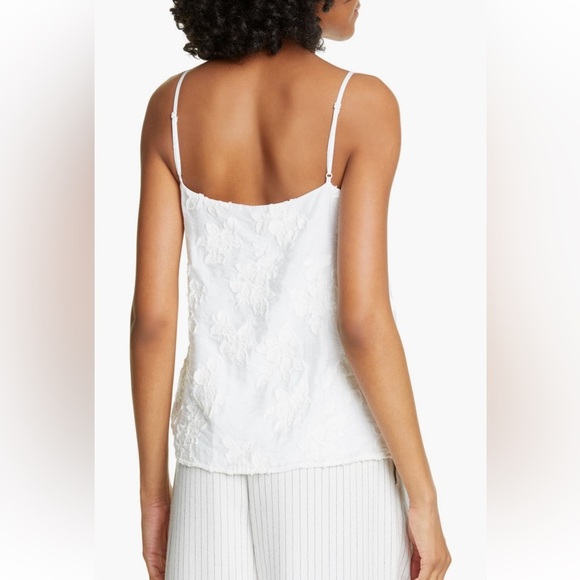 Vince White Textured Floral Camisole Size Large - Picture 2 of 8